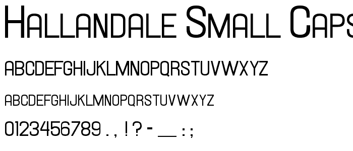 Hallandale Small Caps JL font